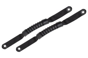 Jeep Wrangler Unlimited Grab Handles - A-Pillar & Sound Bar - Fishbone Offroad - Molded Rubber - Black - `07-`18